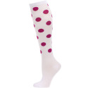 Chatties Women's Polka Dot Knee Socks - 1 Pair - White/Pink