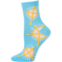 Holy Socks Women's Crew Socks - 1 Pair - Blue with Crosses