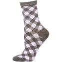Chatties Women's Gingham Crew Socks - 1 Pair - Grey