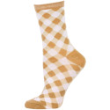 Chatties Women's Gingham Crew Socks - 1 Pair - Tan