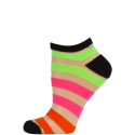 Chatties Women's Bright Stripe Jelly Low Cut Socks - 1 Pair - Black with Green/Pink/Orange