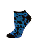 Wild Thing Women's Animal Print No Show Socks - 1 Pair - Black/Blue Star Cheetah