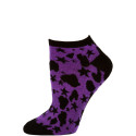 Wild Thing Women's Animal Print No Show Socks - 1 Pair - Black/Purple Star Cheetah