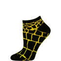 Wild Thing Women's Animal Print No Show Socks - 1 Pair - Black/Yellow Snake - Croc