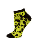 Wild Thing Women's Animal Print No Show Socks - 1 Pair - Black/Yellow Star Cheetah