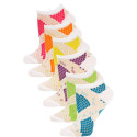Chatties Women's Snake Print Low Cut Socks - 6 Pairs - White with Blue, Green, Purple, Yellow, Orange, Pink