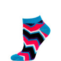 Chatties Women's Zig-Zag Chevron Low Cut Socks - 1 Pair - Blue/Black/Pink