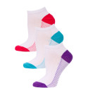 NYC Underground Women's No Show Socks - 3 Pairs - Purple/Blue/Pink -1