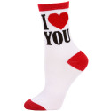 Love Struck Women's Valentine's Day Crew Socks - 1 Pair - White/Red I Love You