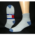 Women's Gray Quarter Socks with Blue Heel and Toe -  3 Pairs