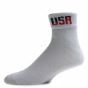 Men's White USA Logo Quarter Socks - 3 Pairs