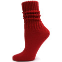 Red Cotton Slouch Socks - 1 Pair