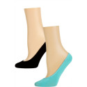 Steve Madden Solid Color Microfiber Footie Liner Socks - 2 Pairs - Light Blue and Black