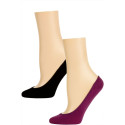 Steve Madden Solid Color Microfiber Footie Liner Socks - 2 Pairs - Purple and Black