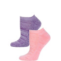 Steve Madden Marled Pastel No Show Socks - 2 Pairs - Pastel Pink and Purple