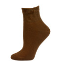 Sole Pleasers Women's Brown Diabetic Quarter Socks - 3 Pairs