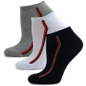 Running Mate Women's Striped Socks - 3 Pairs - Assorted (Black, White, Gray)