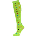 Julietta Women's Bright Polka Dot Knee Socks - 1 Pair - Lime Green Multi