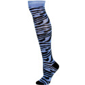 Julietta Zebra Print Knee Socks - 1 Pair - Blue/Black