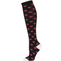 Julietta Women's Heart Print Knee Socks - 1 Pair - Black/Pink