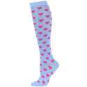 Julietta Women's Heart Print Knee Socks - 1 Pair - Blue/Pink