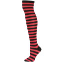 Julietta Women's Striped Over the Knee Socks - 1 Pair - Hot Pink/Black