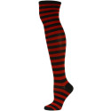 Julietta Women's Striped Over the Knee Socks - 1 Pair - Red/Black