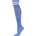 Julietta Retro Stripe Over the Knee Socks - 1 Pair - Perriwinkle Blue