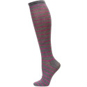 Sockaholic Women's Metallic Stripe Knee Sock - 1 Pair - Gray / Pink