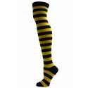J. Ann Thick Stripe Over the Knee Socks - 1 Pair - Yellow/Black