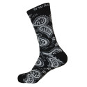 Unisex Crew Swag Leaf Socks Black with Grey - 2 pairs
