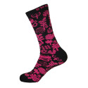 Unisex Crew Swag Forest Socks Black with Hot Pink - 2 pairs