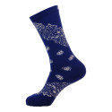 Unisex Crew Swag Long Leaf Socks Blue with White