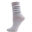 White Cotton Slouch Socks - 1 Pair