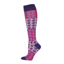Yelete Hearts And Spots Knee Socks - 1 Pair - Blue and Red