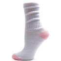 American Made Women's Pink Heel and Toe Crew Socks - 3 Pairs