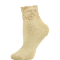 Sole Pleasers Women's Tan Diabetic Quarter Socks - 3 Pairs