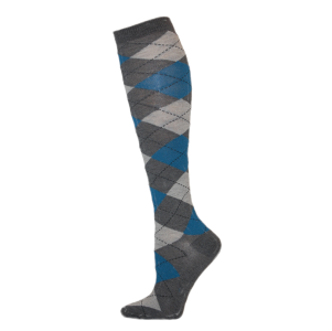 Sofra Women's Knee High Socks Gray and Blue Argyle - 1 Pair