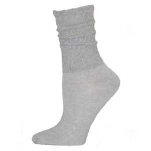 Gray Cotton Slouch Socks - 1 Pair