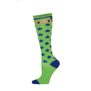 Yelete Ninja Star Knee Socks - 1 Pair - Green