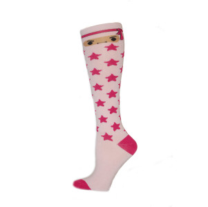 Yelete Ninja Star Knee Socks - 1 Pair - Light Pink