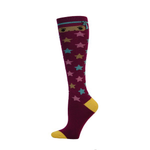 Yelete Ninja Star Knee Socks - 1 Pair - Dark Purple