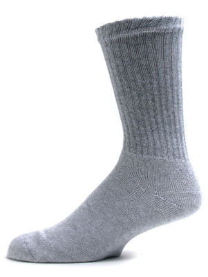 American Made Men's Solid Grey Crew Socks - 3 Pairs