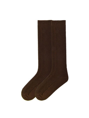 K. Bell Women's Pique Texture Straight Up Knee High Socks - Brown