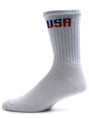 American Made King Size Men's USA Logo Crew Socks - 3 Pairs