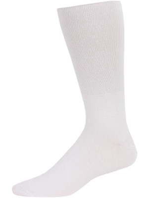 Extra Wide Men's Dress Socks - 1 Pair - White