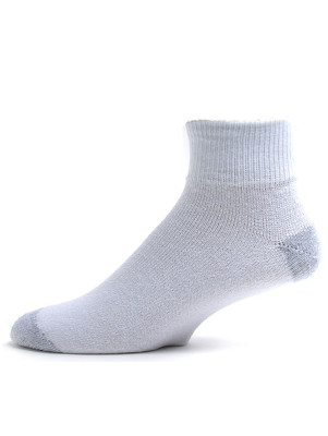American Made Women's White/Grey Quarter Socks - 3 Pairs
