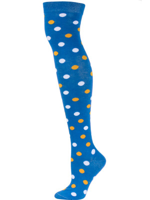 Yelete Polka Dot Over the Knee Socks - 1 Pair - Blue Multi
