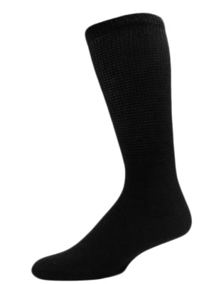 Sole Pleasers Men's Black Diabetic Over the Calf Socks - 3 Pairs