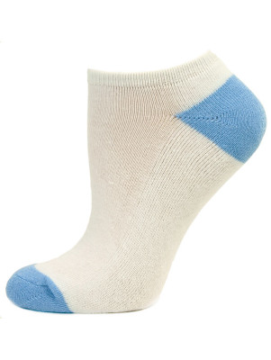 Excell Women's Semi-Cushion Socks - 3 Pairs - White with Blue